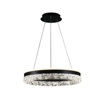 LED Stmievateľný luster na lanku LED/80W/230V 3000-6500K čierna + diaľkové ovládanie