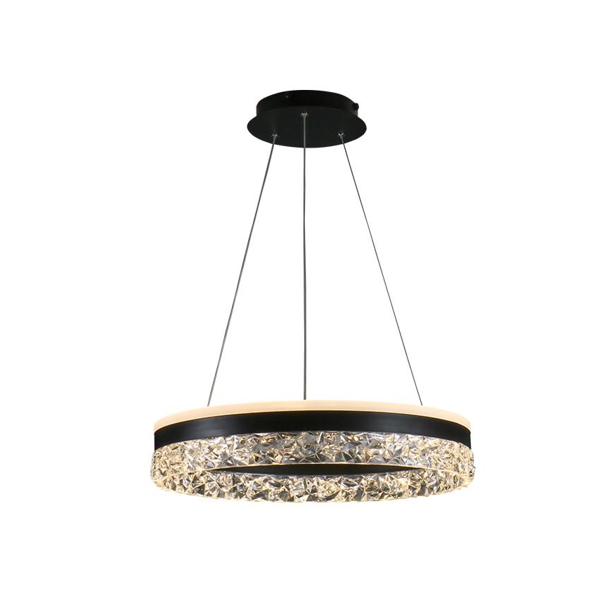 LED Stmievateľný luster na lanku LED/80W/230V 3000-6500K čierna + diaľkové ovládanie