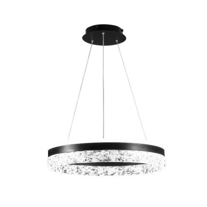 LED Stmievateľný luster na lanku LED/80W/230V 3000-6500K čierna + diaľkové ovládanie