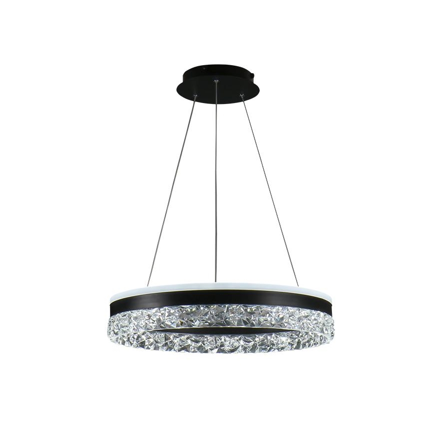 LED Stmievateľný luster na lanku LED/80W/230V 3000-6500K čierna + diaľkové ovládanie