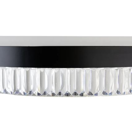 LED Stmievateľný krištáľový luster na lanku LED/80W/230V 3000-6500K čierna + diaľkové ovládanie