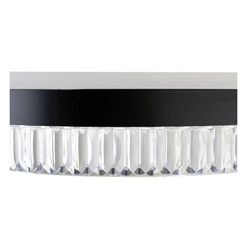 LED Stmievateľný krištáľový luster na lanku LED/80W/230V 3000-6500K čierna + diaľkové ovládanie