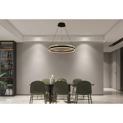 LED Stmievateľný luster na lanku LED/80W/230V 3000-6500K pr. 60 cm + diaľkové ovládanie