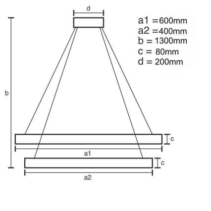 LED Stmievateľný luster na lanku LED/80W/230V 3000-6500K + diaľkové ovládanie