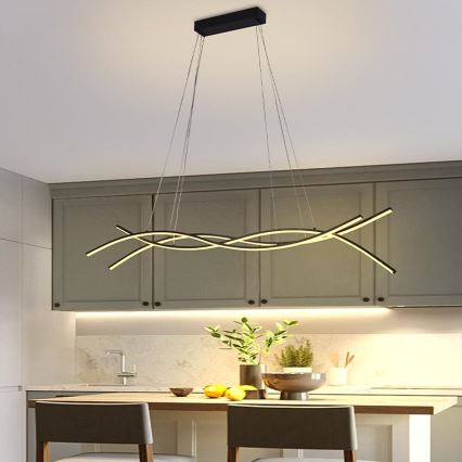 LED Stmievateľný luster na lanku LED/80W/230V 3000-6500K + diaľkové ovládanie