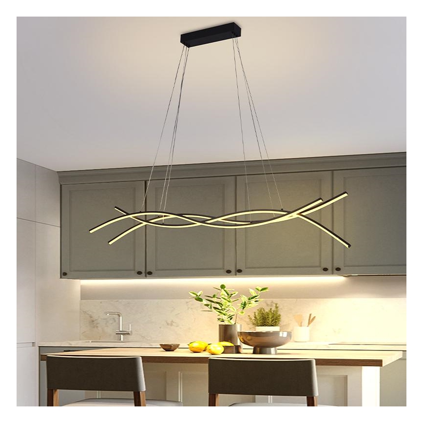 LED Stmievateľný luster na lanku LED/80W/230V 3000-6500K + diaľkové ovládanie