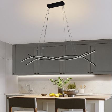 LED Stmievateľný luster na lanku LED/80W/230V 3000-6500K + diaľkové ovládanie
