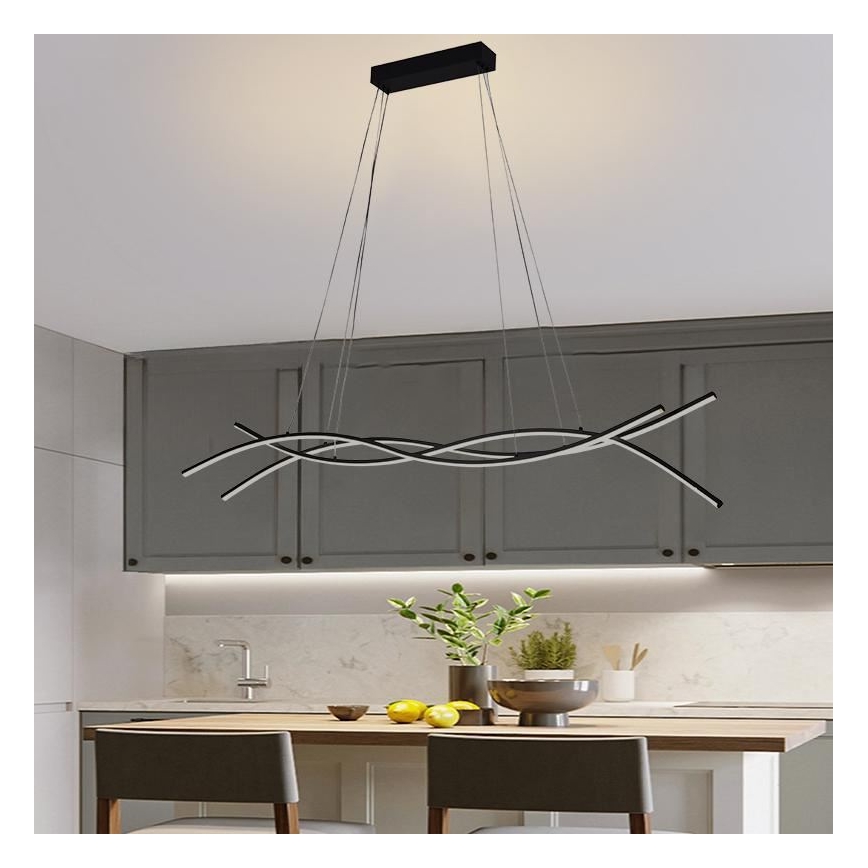 LED Stmievateľný luster na lanku LED/80W/230V 3000-6500K + diaľkové ovládanie