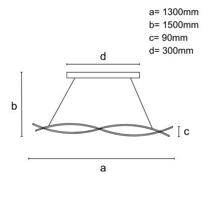LED Stmievateľný luster na lanku LED/80W/230V 3000-6500K + diaľkové ovládanie