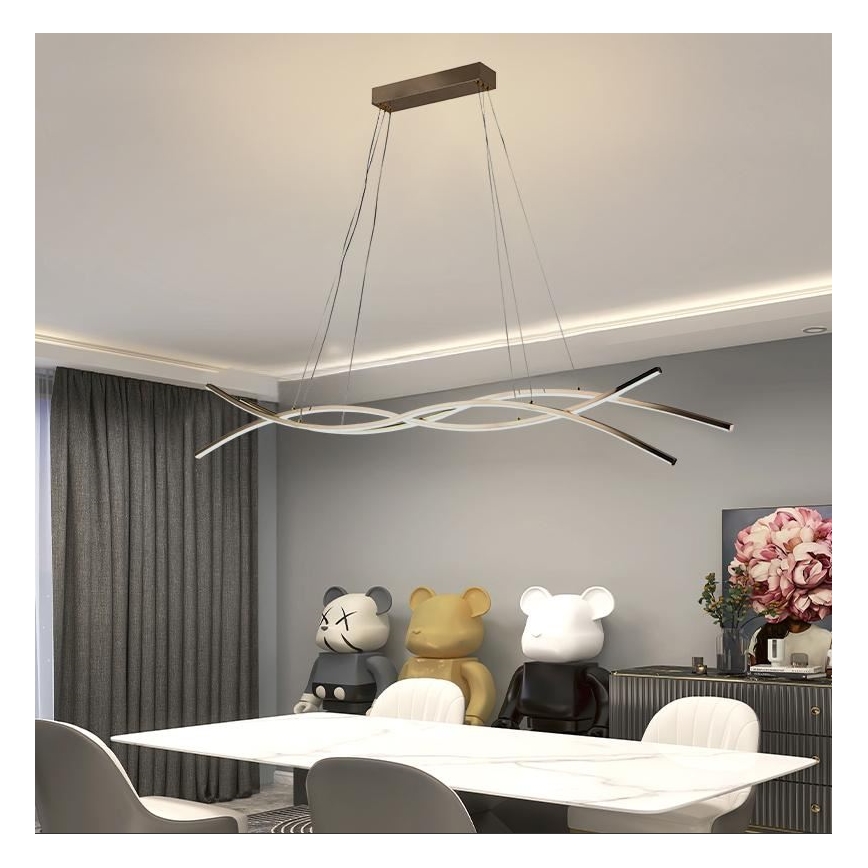 LED Stmievateľný luster na lanku LED/80W/230V 3000-6500K + diaľkové ovládanie