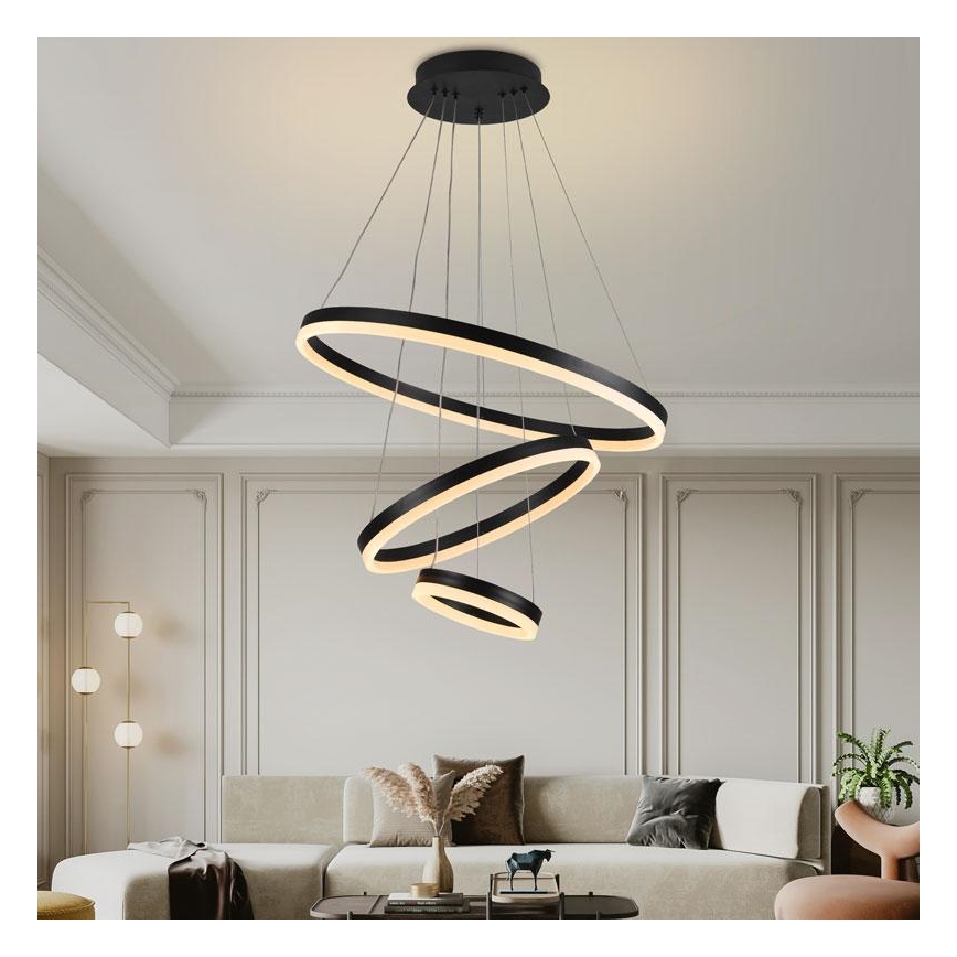 LED Stmievateľný luster na lanku LED/85W/230V 3000-6500K + diaľkové ovládanie