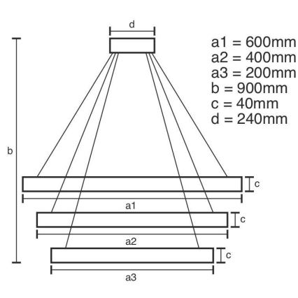 LED Stmievateľný luster na lanku LED/85W/230V 3000-6500K + diaľkové ovládanie