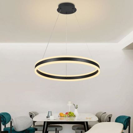 LED Stmievateľný luster na lanku LED/85W/230V 3000-6500K pr. 60 cm + diaľkové ovládanie