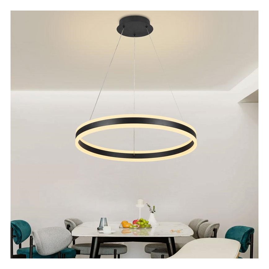 LED Stmievateľný luster na lanku LED/85W/230V 3000-6500K pr. 60 cm + diaľkové ovládanie