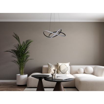 Stmievateľný LED závesný luster na lane LED/85W/230V 3000-6500K priemer 60 cm + diaľkové ovládanie
