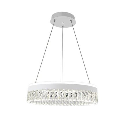 LED Stmievateľný krištáľový luster na lanku LED/90W/230V 3000-6500K biela + diaľkové ovládanie