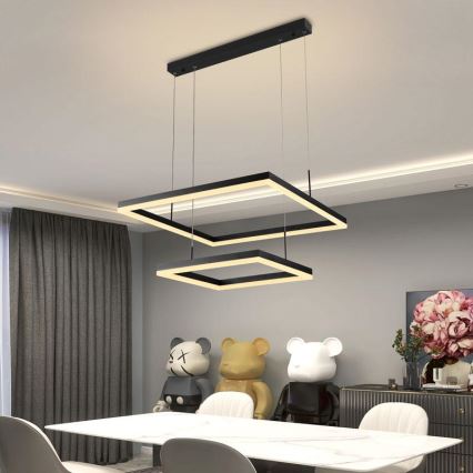 LED Stmievateľný luster na lanku LED/90W/230V 3000-6500K + diaľkové ovládanie