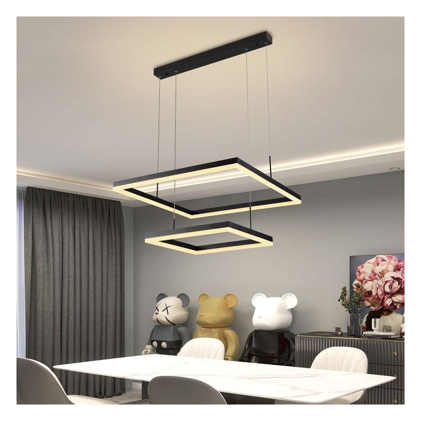 LED Stmievateľný luster na lanku LED/90W/230V 3000-6500K + diaľkové ovládanie