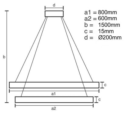 LED Stmievateľný luster na lanku LED/90W/230V 3000-6500K + diaľkové ovládanie