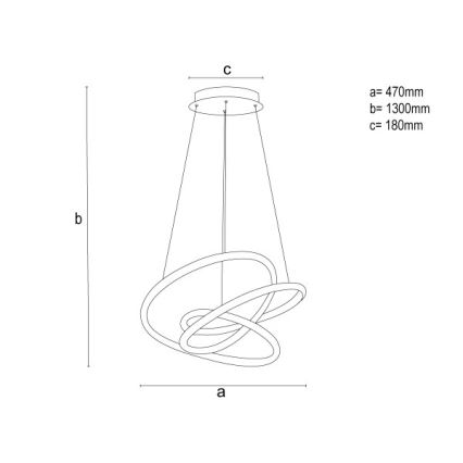 LED stmievateľný závesný luster na lanku LED/90W/230V 3000-6500K pr. 47 cm + diaľkové ovládanie