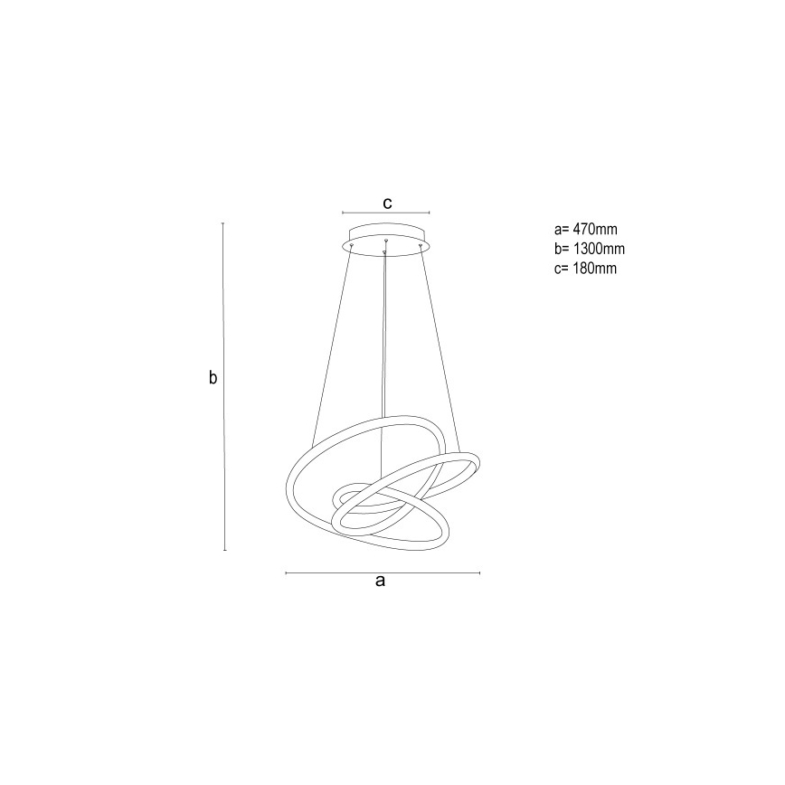 LED stmievateľný závesný luster na lanku LED/90W/230V 3000-6500K pr. 47 cm + diaľkové ovládanie