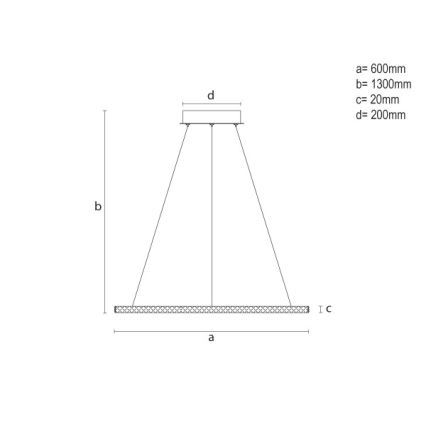 LED stmievateľný závesný luster na lanku LED/90W/230V 3000-6500K priemer 60 cm + diaľkové ovládanie