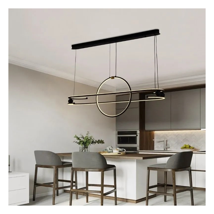 LED Stmievateľný luster na lanku LED/95W/230V 3000-6500K + diaľkové ovládanie