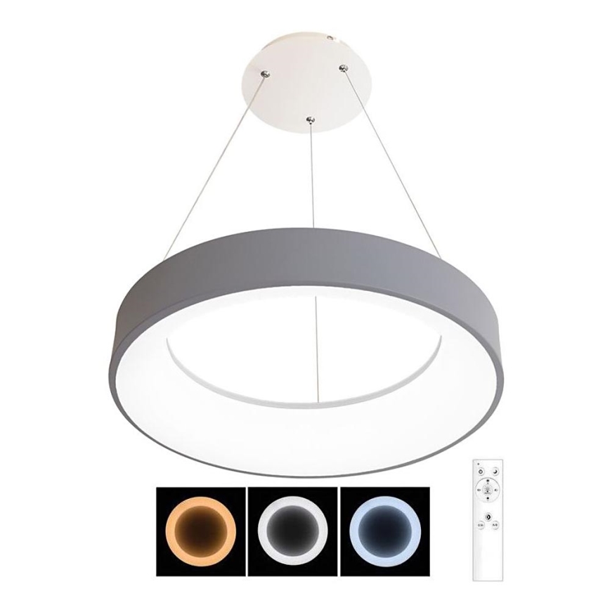 LED Stmievateľný luster na lanku NEST LED/40W/230V 3000-6500K šedá + diaľkové ovládanie