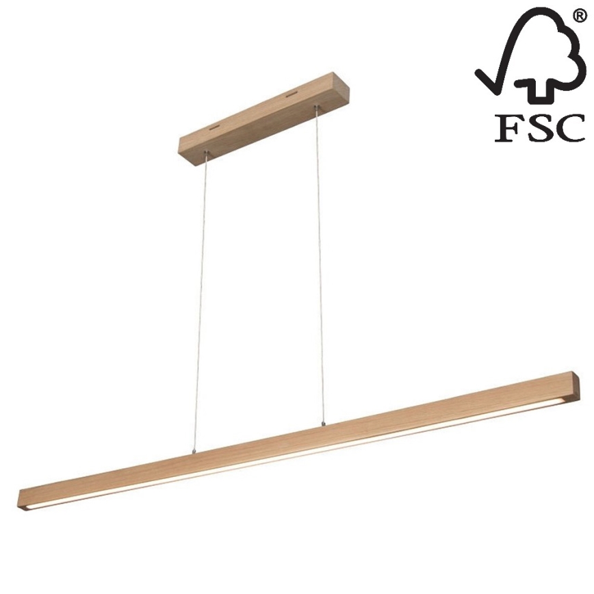 LED Stmievateľný luster na lanku SMAL LED/18W/230V dub – FSC certifikované