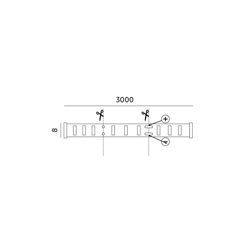 LED Stmievateľný pásik LED/25W/230V 3m 3000K