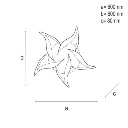 LED Stmievateľný prisadený luster LED/100W/230V 3000-6500K + diaľkové ovládanie