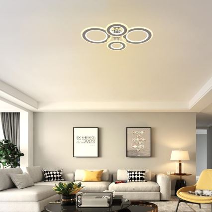 LED Stmievateľný prisadený luster LED/100W/230V 3000-6500K + diaľkové ovládanie