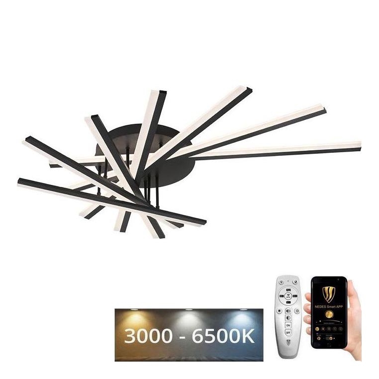 LED Stmievateľný prisadený luster LED/120W/230V 3000-6500K + diaľkové ovládanie