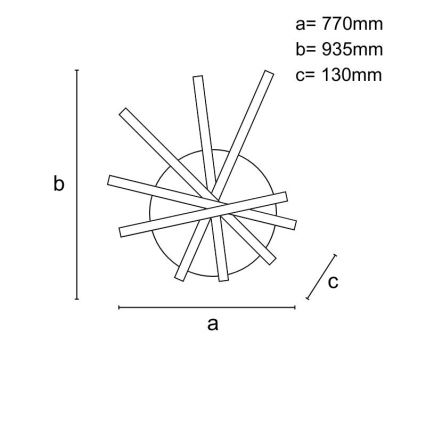 LED Stmievateľný prisadený luster LED/120W/230V 3000-6500K + diaľkové ovládanie