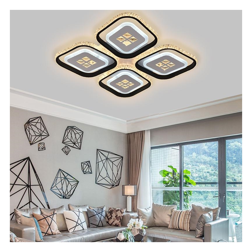 LED Stmievateľný prisadený luster LED/130W/230V 3000-6500K + diaľkové ovládanie