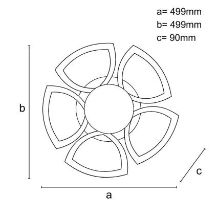 LED Stmievateľný prisadený luster LED/145W/230V 3000-6500K + diaľkové ovládanie