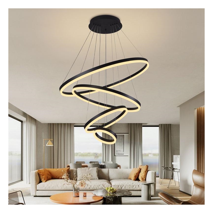 LED Stmievateľný prisadený luster LED/165W/230V 3000-6500K + diaľkové ovládanie