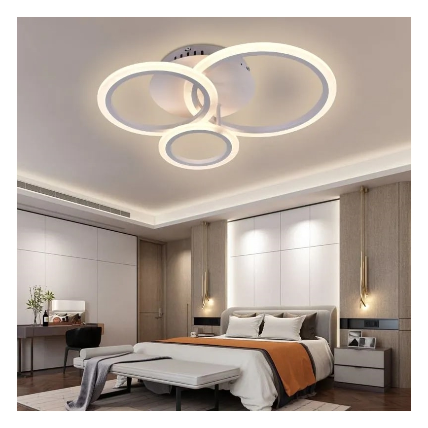 LED Stmievateľný prisadený luster LED/40W/230V 3000-6500K biela + diaľkové ovládanie