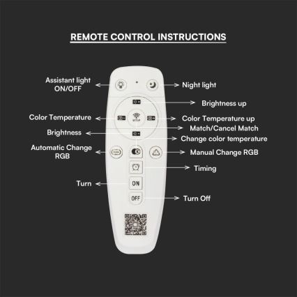 LED Stmievateľný prisadený luster LED/45W/230V 3000-6500K + diaľkové ovládanie