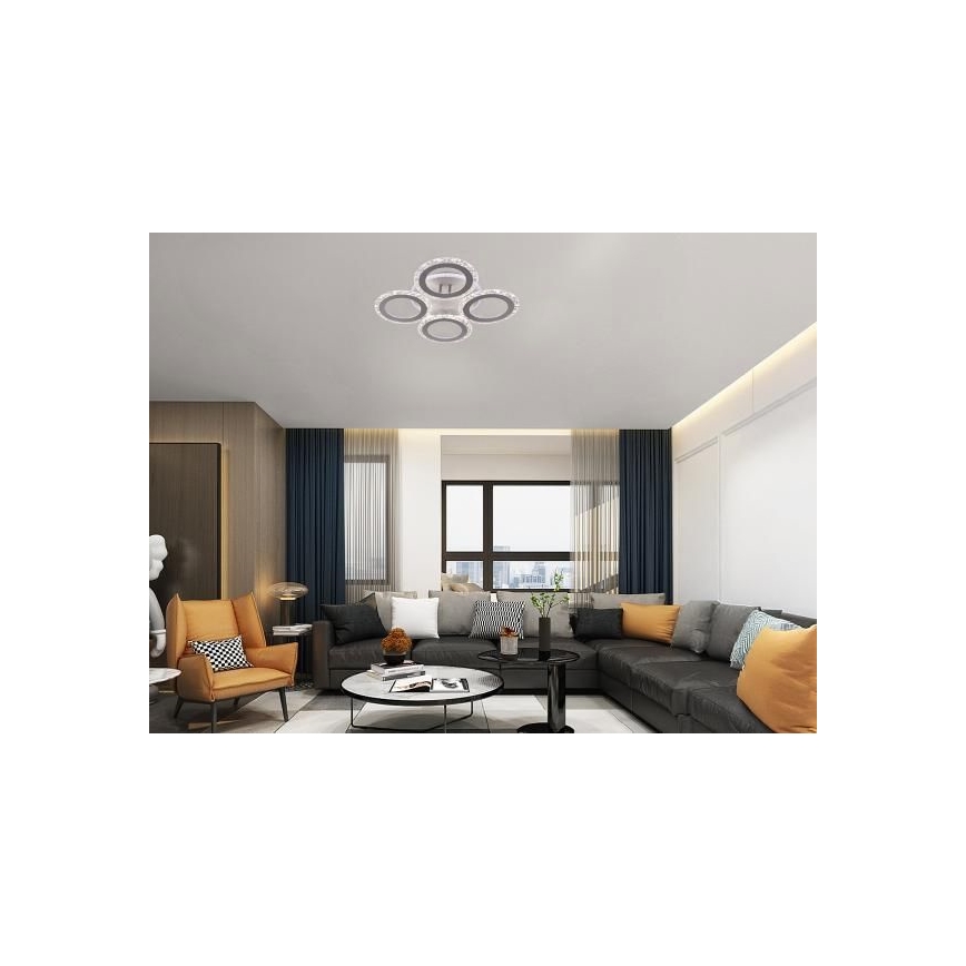 LED Stmievateľný prisadený luster LED/55W/230V 3000-6500K + diaľkové ovládanie