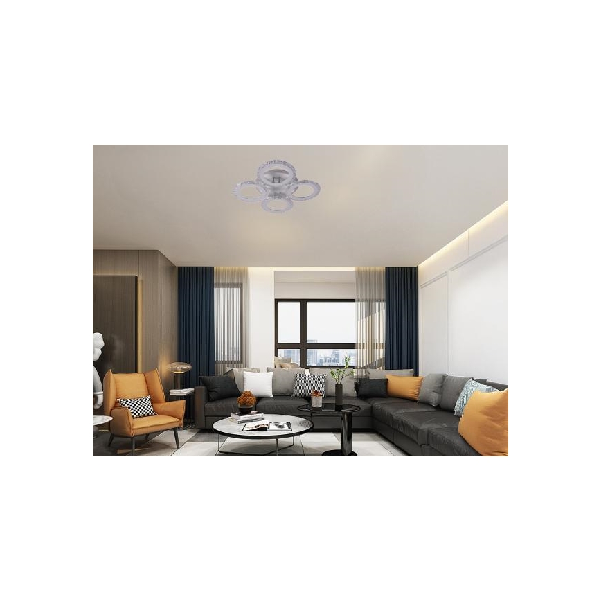 LED Stmievateľný prisadený luster LED/55W/230V 3000-6500K + diaľkové ovládanie