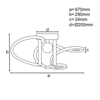 LED Stmievateľný prisadený luster LED/70W/230V 3000-6500K + diaľkové ovládanie