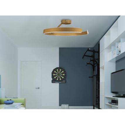 LED Stmievateľný prisadený luster LED/72W/230V 3000-6500K zlatá + diaľkové ovládanie