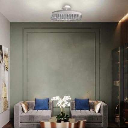 LED Stmievateľný krištáľový prisadený luster LED/75W/230V 3000-6500K biela + diaľkové ovládanie
