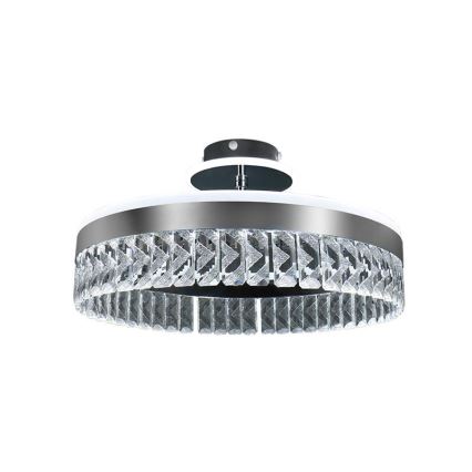 LED Stmievateľný krištáľový prisadený luster LED/75W/230V 3000-6500K matný chróm + diaľkové ovládanie
