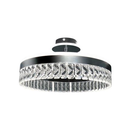 LED Stmievateľný krištáľový prisadený luster LED/75W/230V 3000-6500K matný chróm + diaľkové ovládanie