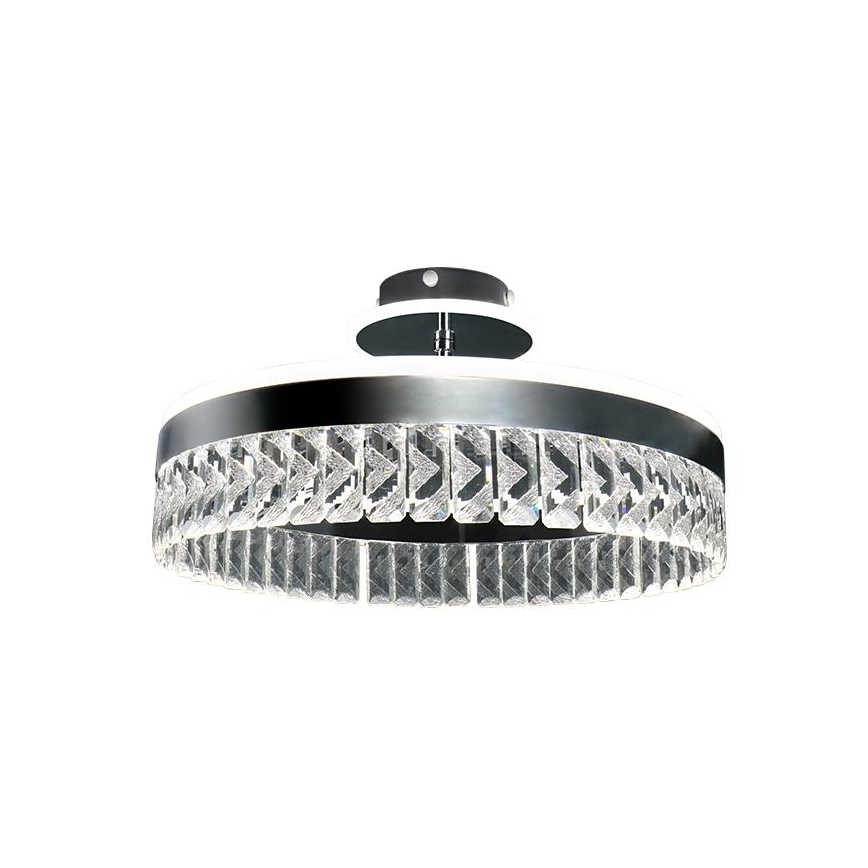 LED Stmievateľný krištáľový prisadený luster LED/75W/230V 3000-6500K matný chróm + diaľkové ovládanie