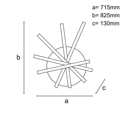 LED Stmievateľný prisadený luster LED/75W/230V 3000-6500K + diaľkové ovládanie
