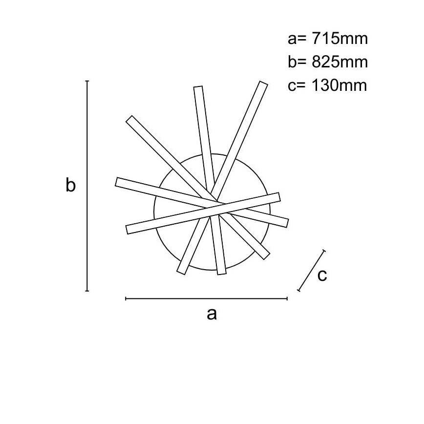 LED Stmievateľný prisadený luster LED/75W/230V 3000-6500K + diaľkové ovládanie