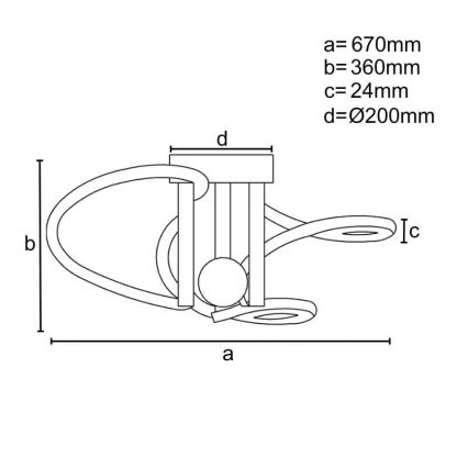 LED Stmievateľný prisadený luster LED/80W/230V 3000-6500K + diaľkové ovládanie